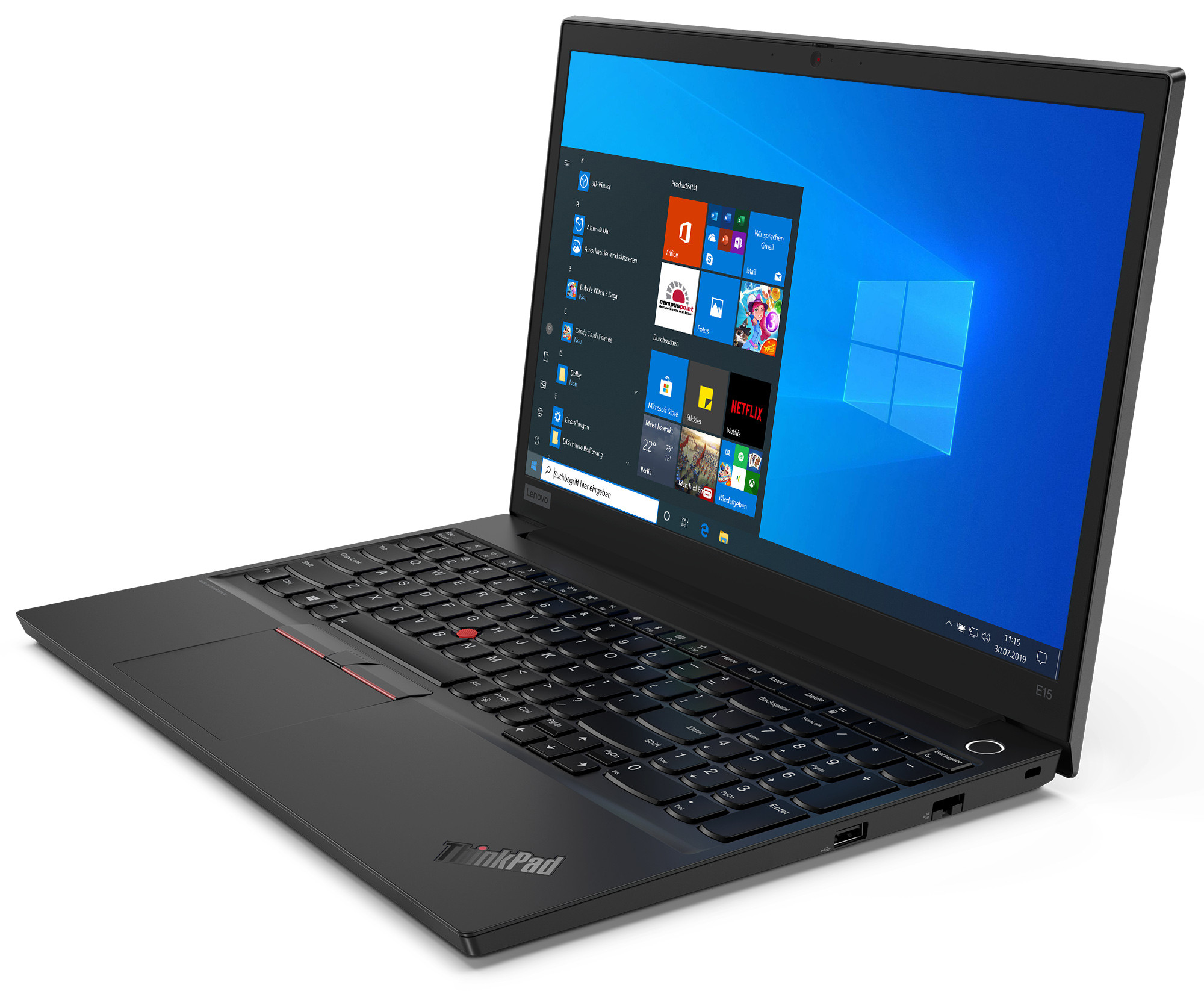 מחשב נייד לנובו Lenovo ThinkPad E15 15.6'' FHD i7 10510U/8GB/256GB SSD