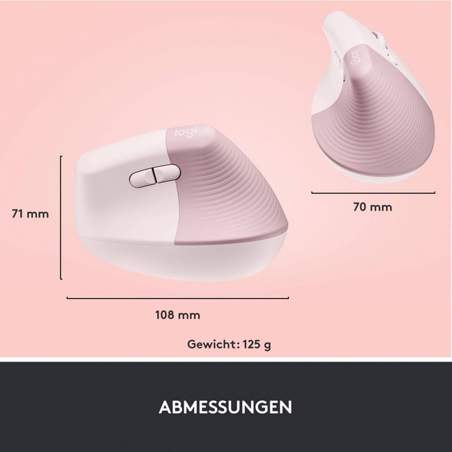 ���� �������� ���� ������� ������ LOGITECH LIFT VERTICAL ERGONOMIC ROSE