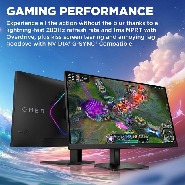 ��� 27 ���� ���� ������� HP OMEN 27qs QHD G2 280Hz Gaming Monitor AW3V0AA 