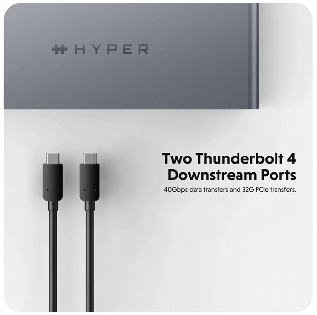���� ����� ������ ����� ��� 14 & 16  APPLE �����-����� HyperDrive Thunderbolt 4 Docking Station HDTB4D