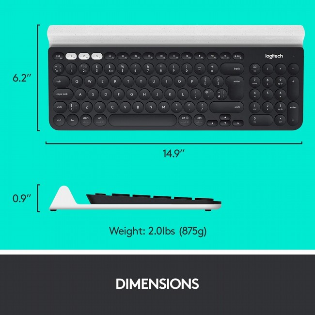 ����� ������� ���`��� LOGITECH K780 MULTI-DEVICE QUIET DESKTOP