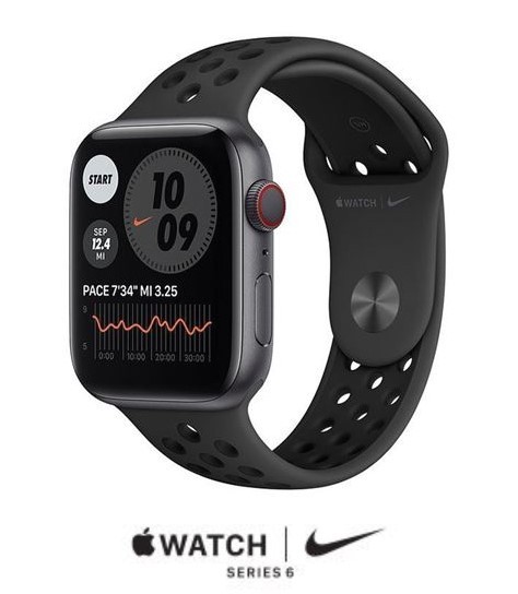 שעון אפל Apple Watch Nike Series 6 GPS + Cellular, 40mm Space Gray  Aluminium Case with