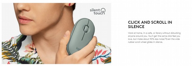 ���� ������ ������ ����� - LOGITECH M350 PEBBLE WIRELESS MOUSE 