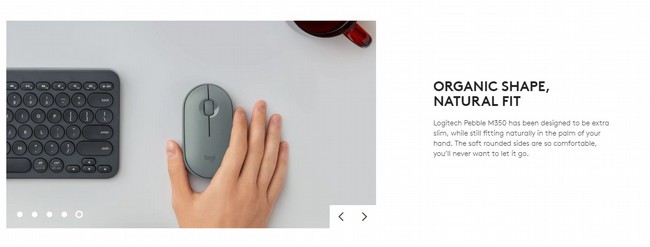 ���� ������ ������ ����� - LOGITECH M350 PEBBLE WIRELESS MOUSE 