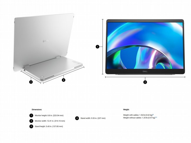 ��� �� ���� 14 ���� Dell Pro 14 Plus Portable Monitor P1425