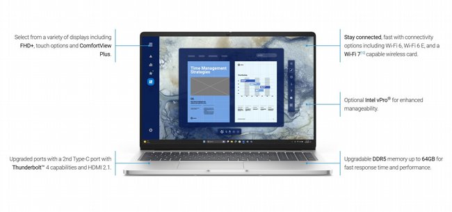 ���� �� Dell Pro 16 AI PC 16" FHD+ Intel� Core� Ultra 5 235U PC16250-5320
