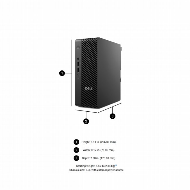���� ����� ����� �� Dell Pro Max Micro Desktop FCM2250 Intel� Core� Ultra 7 265/16GB/1TB NVME/NVIDIA� RTX� A400 4GB/280W/WIN 11 PRO/3Y PM-RD33-16647