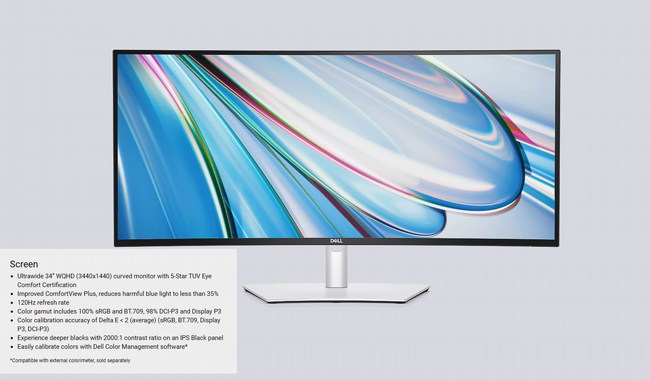 ��� ��  Dell UltraSharp CURVED 4K Thunderbolt� HUB U3425WE